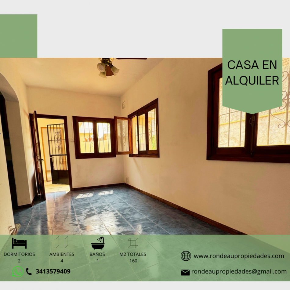 CASA DE 2 DORMITORIOS EN ALQUILER