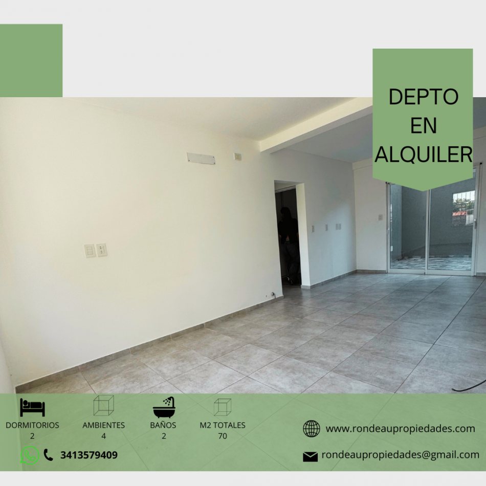 DEPARTAMENTO DE DOS DORMITORIOS CON COCHERA DOBLE